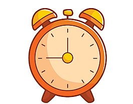 卡通可爱彩色闹钟矢量图