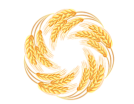 卡通小清新麦穗圆圈元素