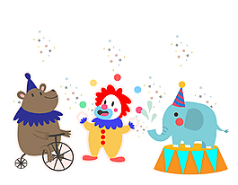 卡通马戏团矢量素材包