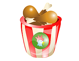 卡通快餐鸡块矢量元素