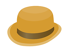 卡通黄色礼帽矢量元素