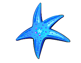 卡通蓝色海星矢量素材
