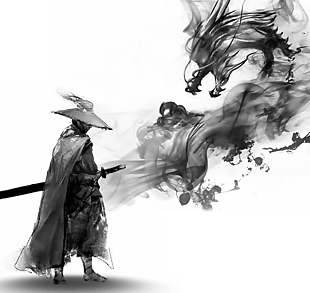 水墨火锅鸳鸯锅素材