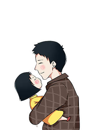 爸爸牵着儿子父亲节png免扣素材